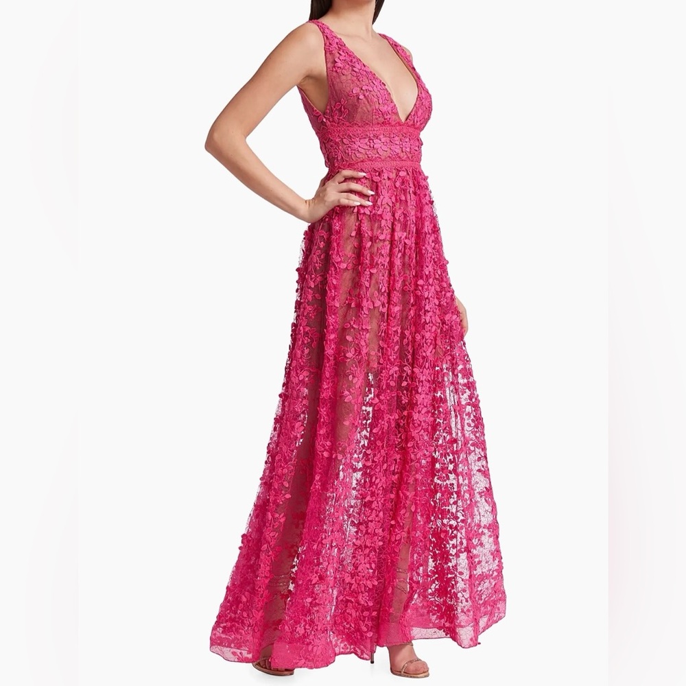 Bronx and Banco Pink Lace Maxi Dress - Picture 2 of 8